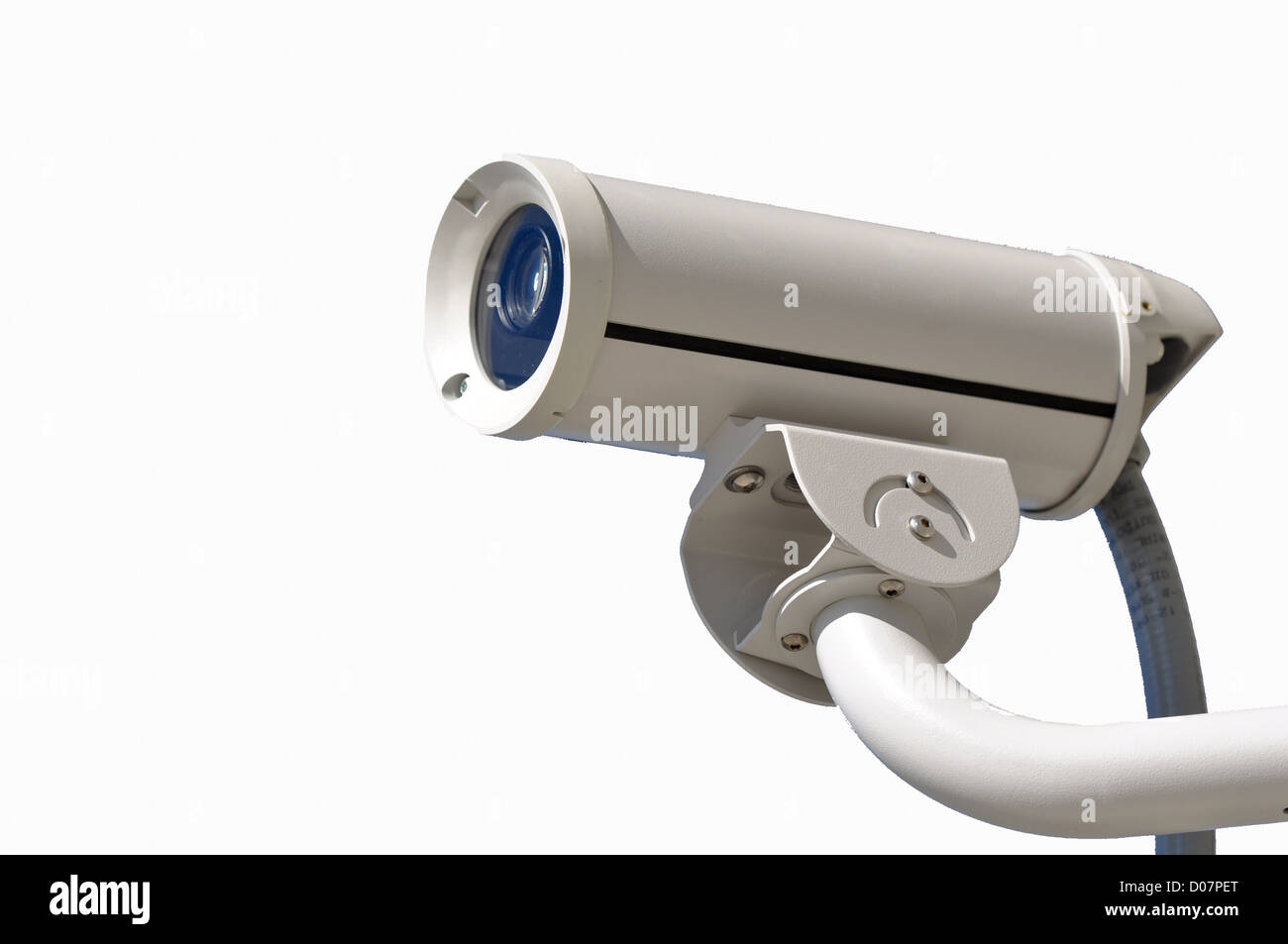 Sicurezza isolata telecamera video su bianco Foto Stock