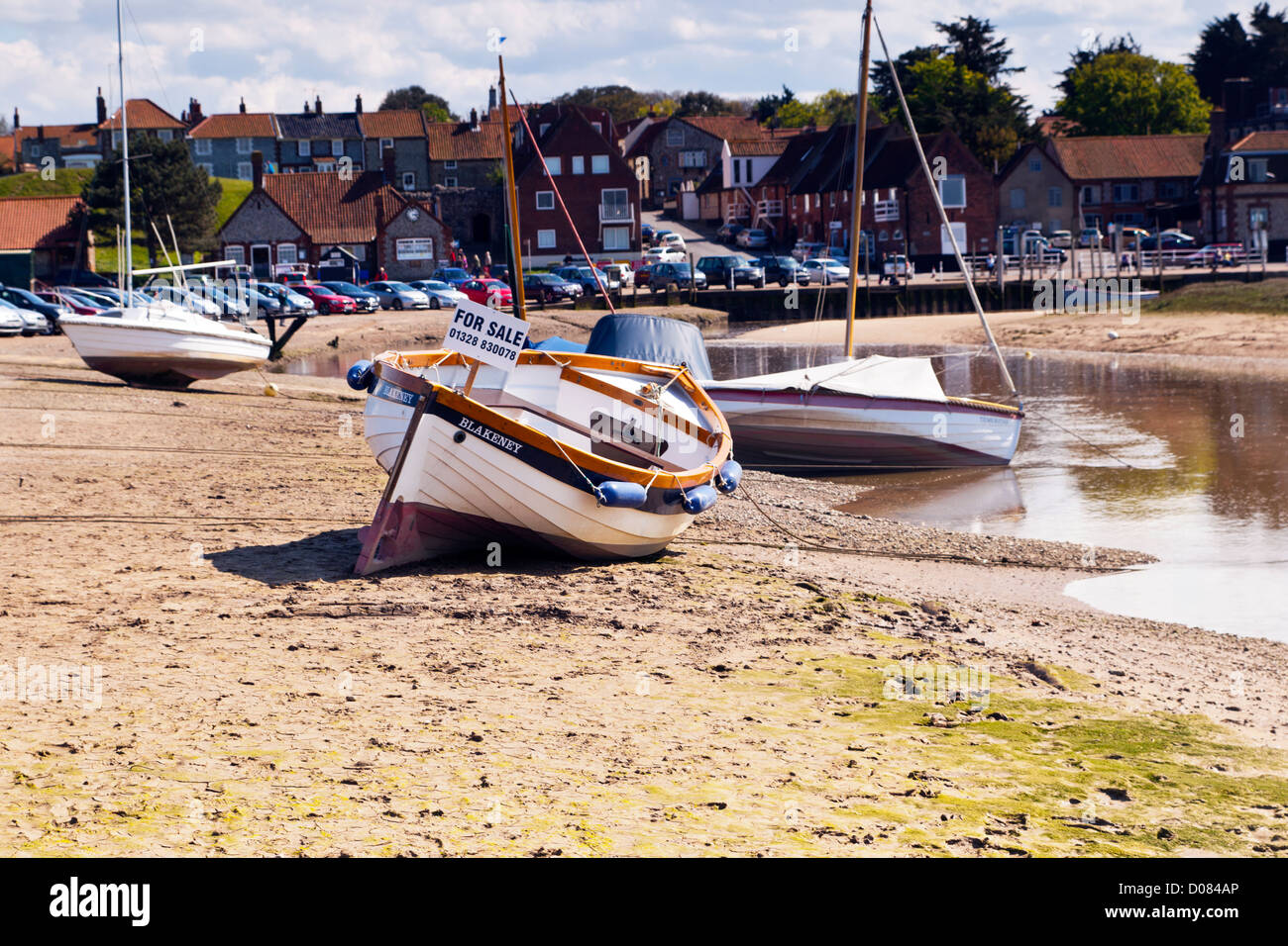 Blakeney Quay a bassa marea North Norfolk Foto Stock