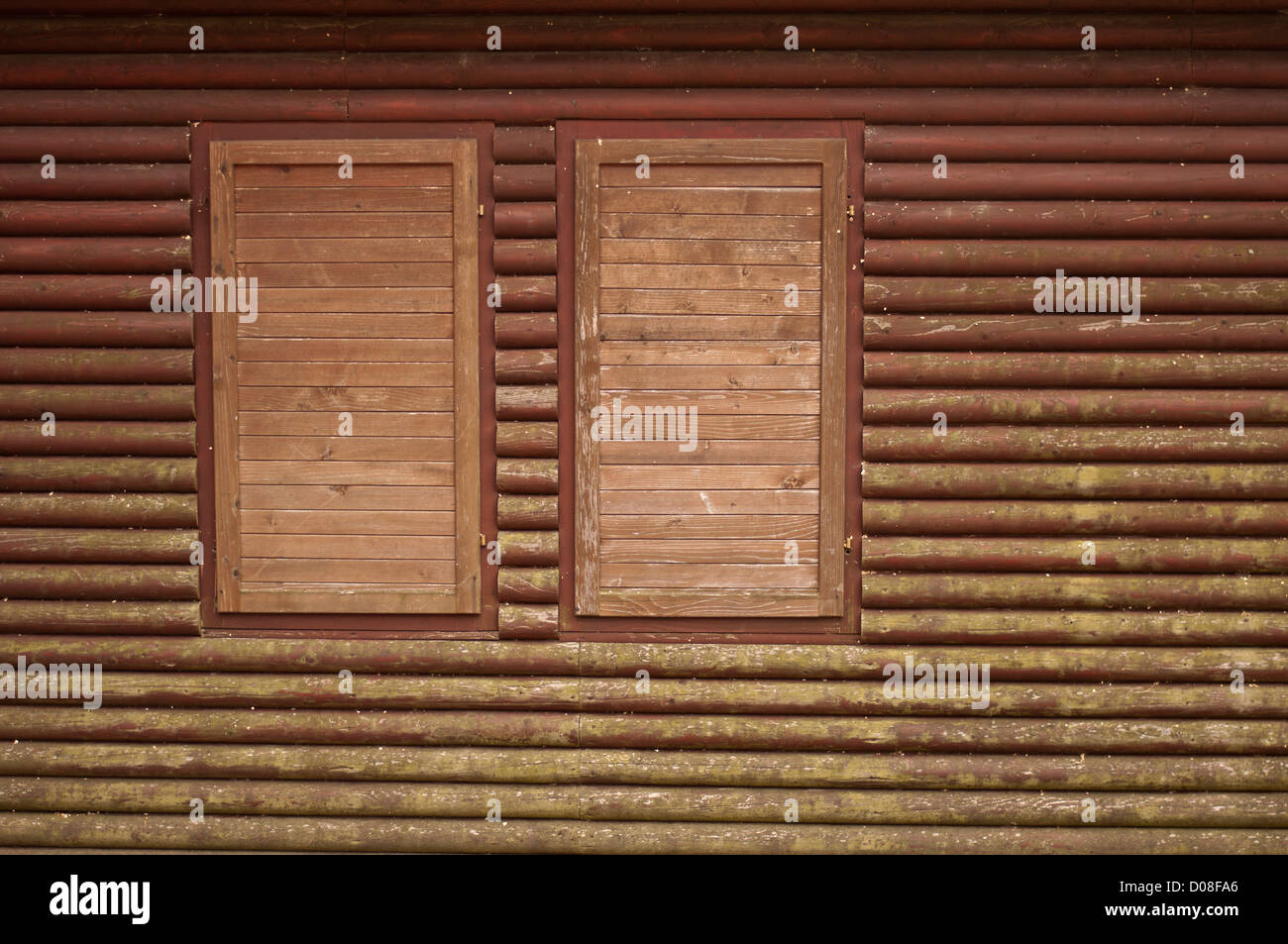 Cabina in legno di windows Foto Stock