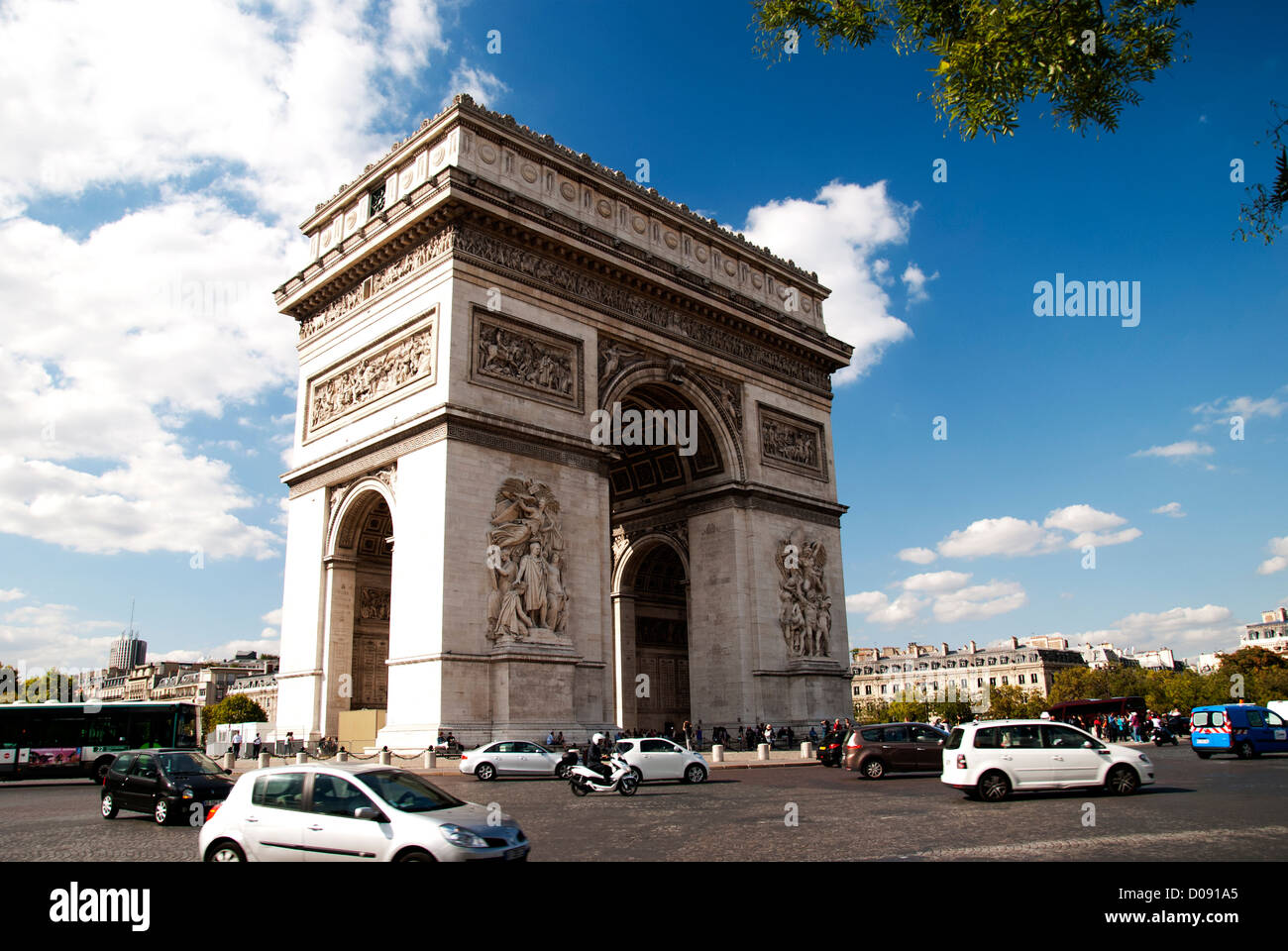 Vista del Arc de Triomph, Parigi, Francia Foto Stock