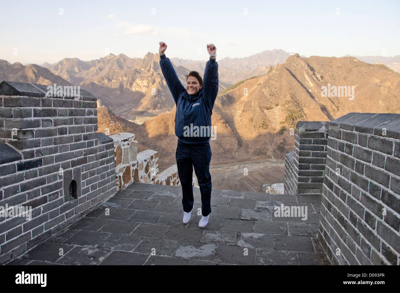 Cina, Provincia di Ji, Tianjin. La Grande Muraglia della Cina a Huangyaguan, dinastia Qi (550 - 557). Foto Stock