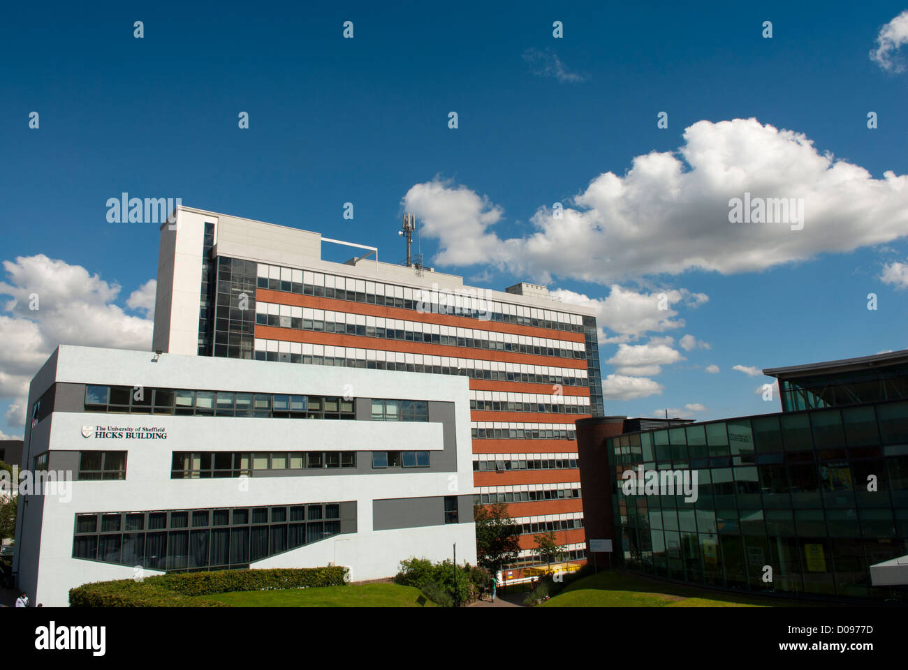 La Hicks edificio, l'Università di Sheffield, Sheffield South Yorkshire, Inghilterra. Foto Stock