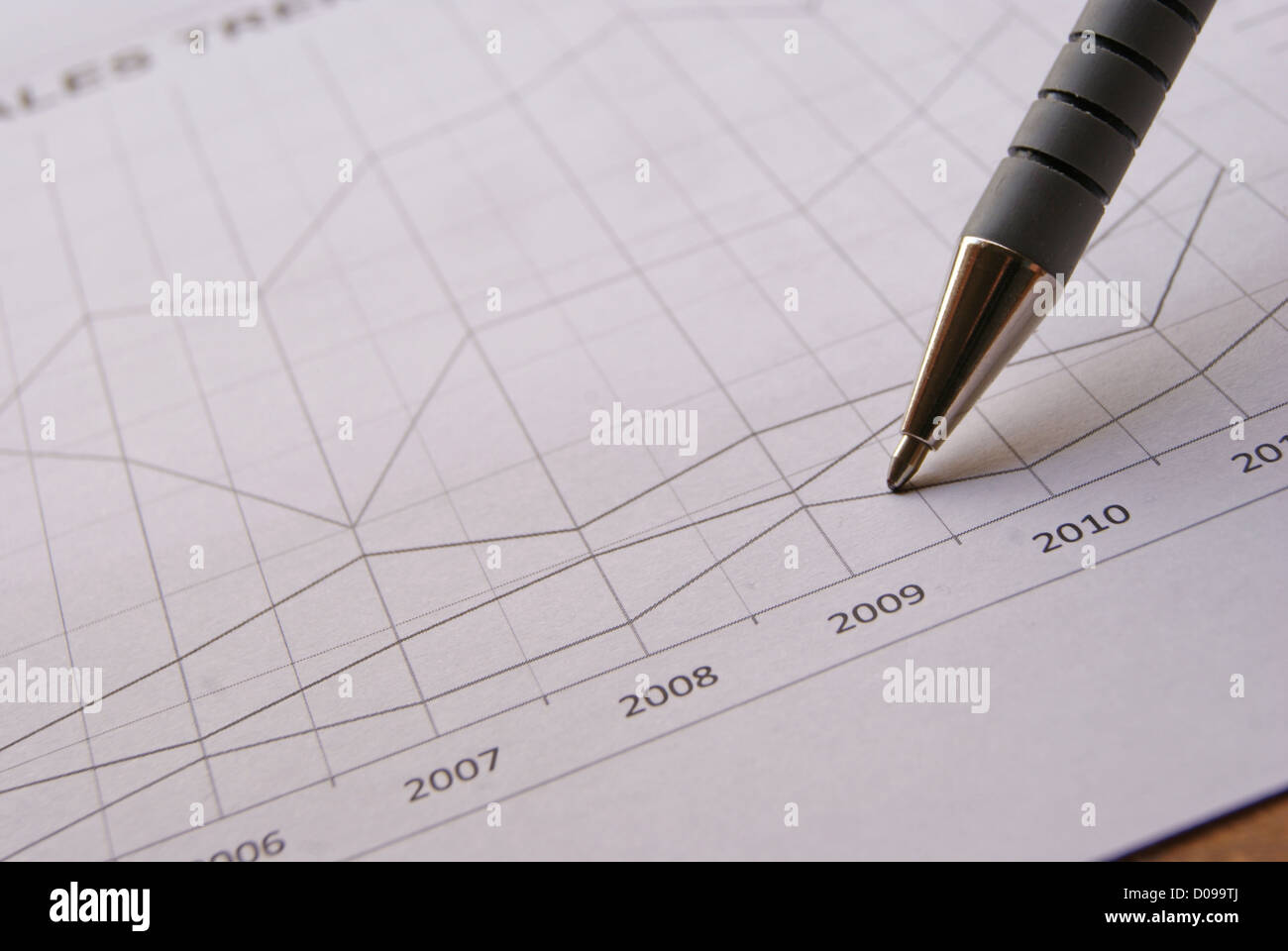 Equipaggiamento finanziario e grafici, visualizzazione concetto aziendale Foto Stock