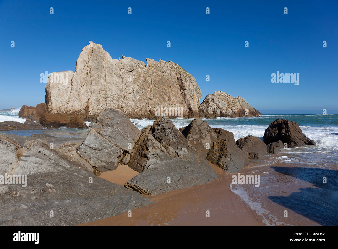 Spiaggia dell'arnia, Liencres Cantabria, SPAGNA Foto Stock