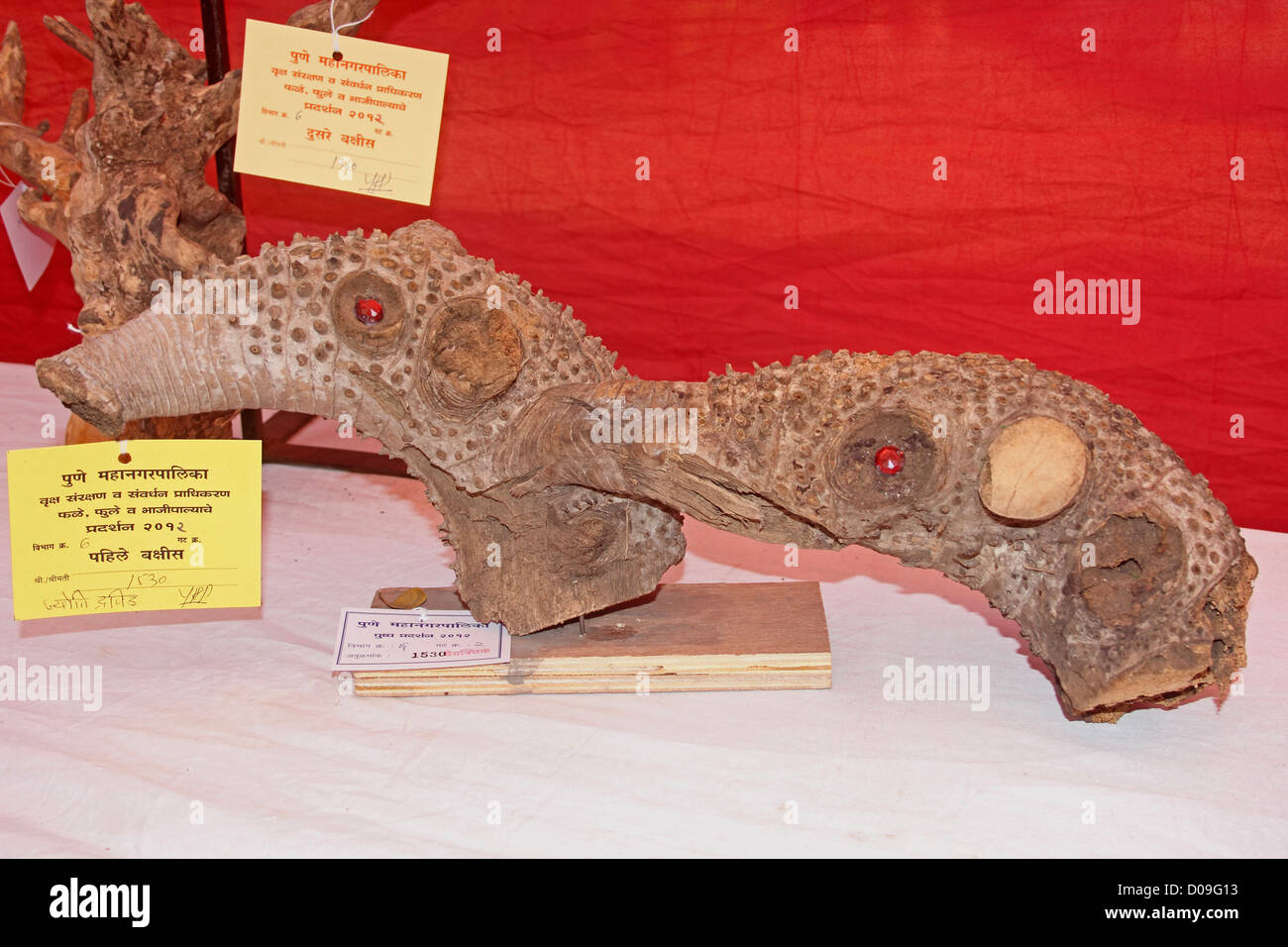 Scultura in legno animali del mare Foto Stock