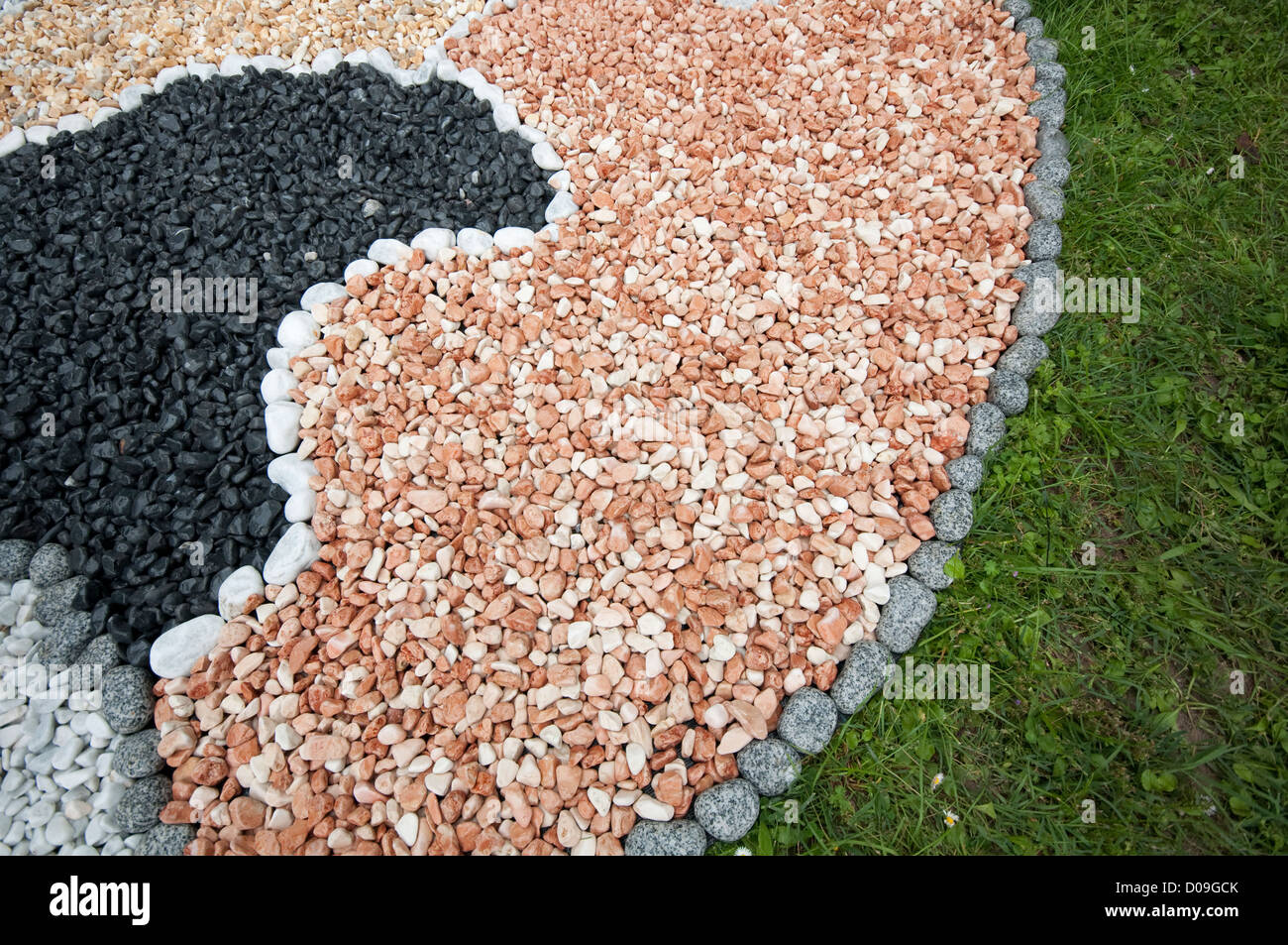 Pebble pietre ornamentali giardino Foto Stock