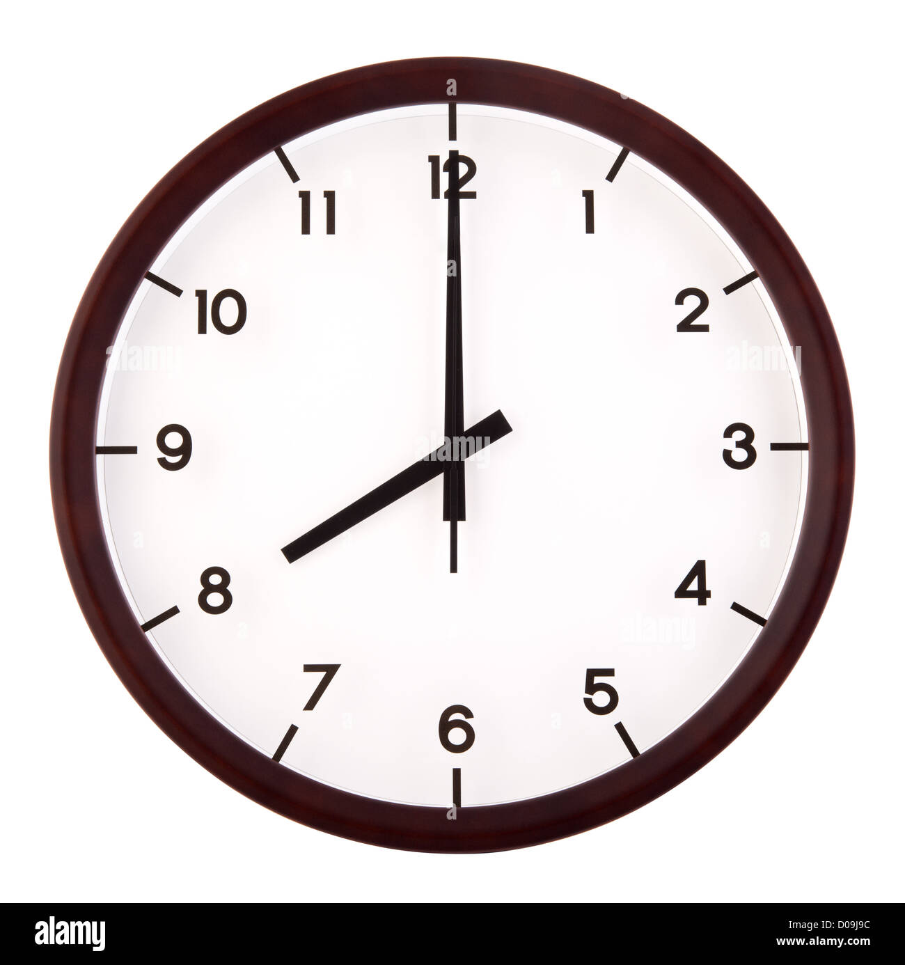 Classic orologio analogico rivolto alle ore 8, isolato su sfondo bianco  Foto stock - Alamy