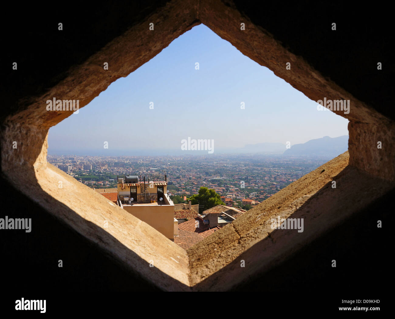 Vista panoramica della città di Palermo in Sicilia Foto Stock
