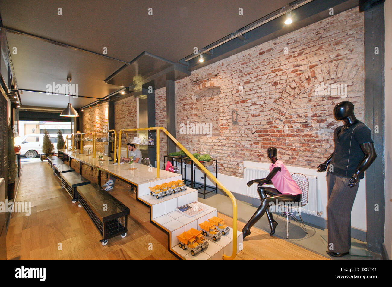 Edificio Cafe interior Galata Beyoglu Istanbul Foto Stock