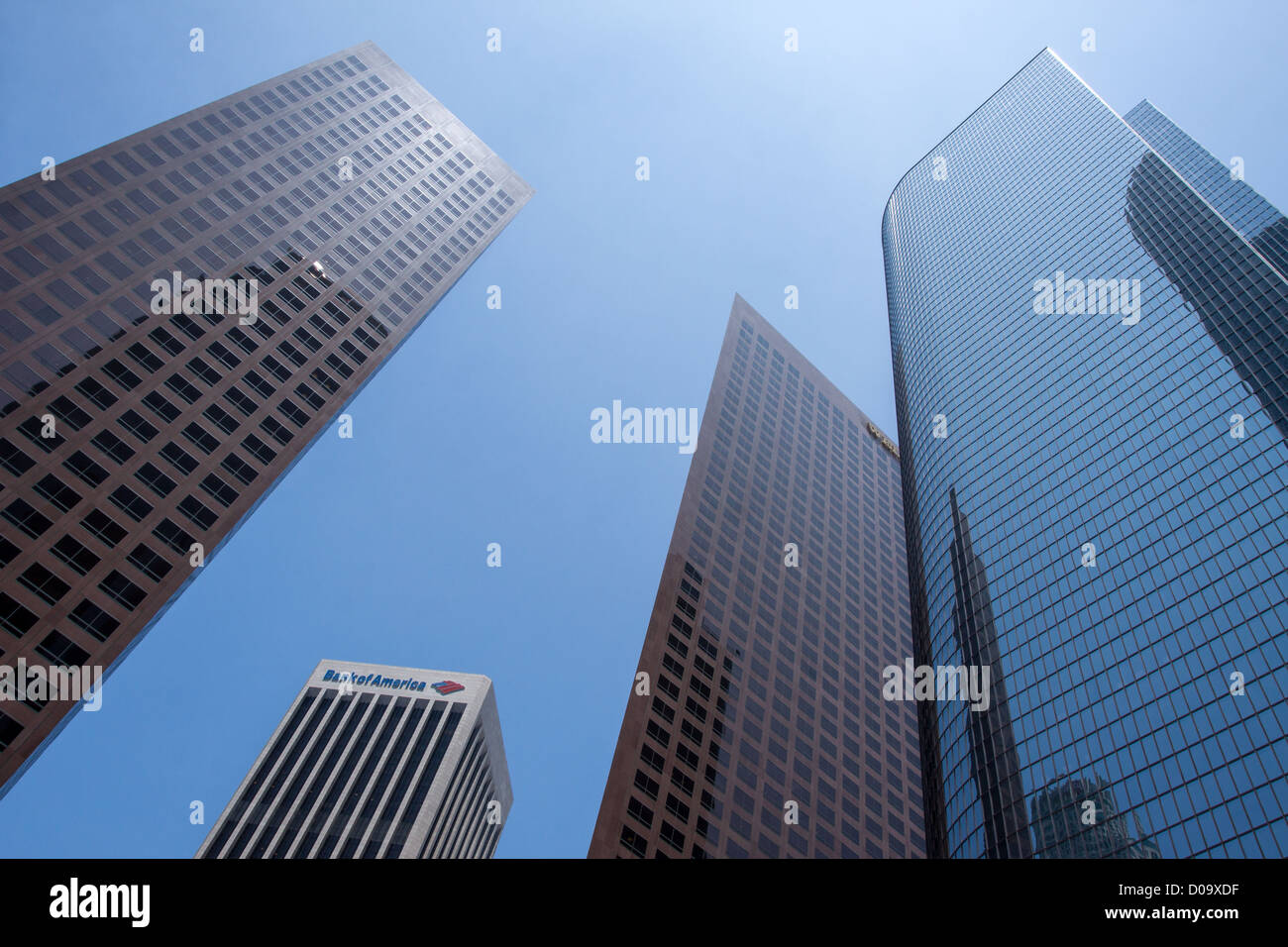 Consente di visualizzare gli edifici in downtown Los Angeles in particolare L.A. Sede BANK AMERICA Financial District LOS ANGELES CALIFORNIA REGNO Foto Stock
