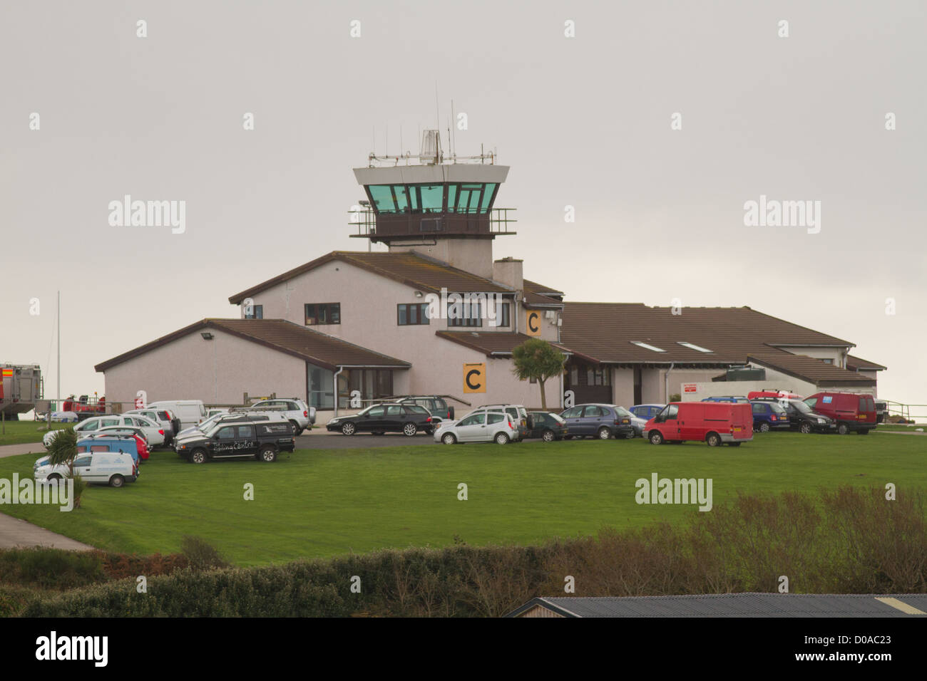 Edificio aeroportuale presso il St Mary's, Isola di Scilly Foto Stock