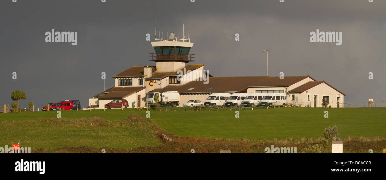 Edificio aeroportuale presso il St Mary's, Isola di Scilly Foto Stock