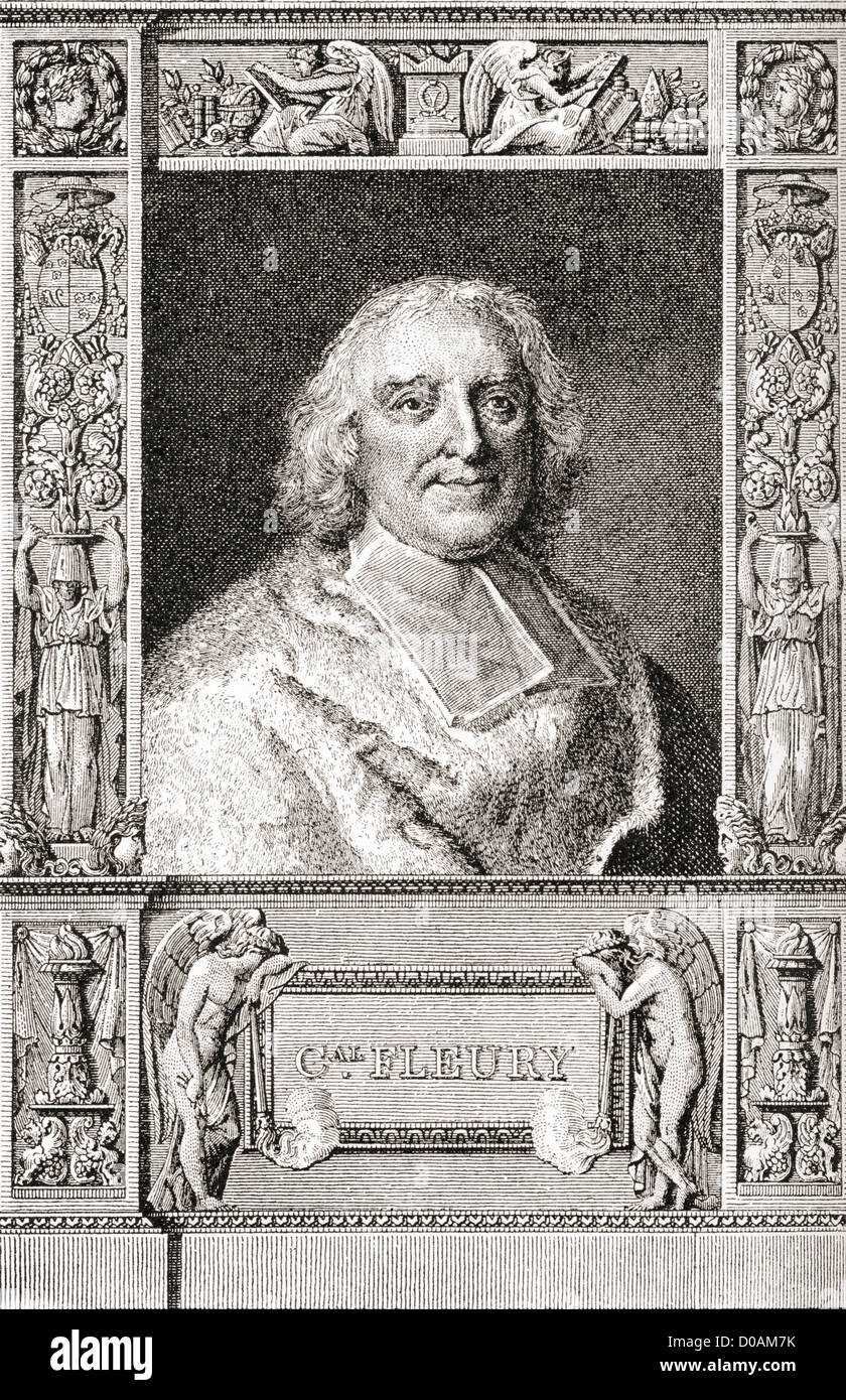 André-Hercule de Fleury, Vescovo di Fréjus, 1653 - 1743. Il cardinale francese e Chief Minister di Luigi XV. Foto Stock