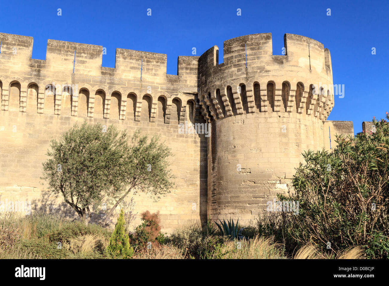 Avignon Mura Medievali della città / fortificazioni, Provenza, Francia Foto Stock