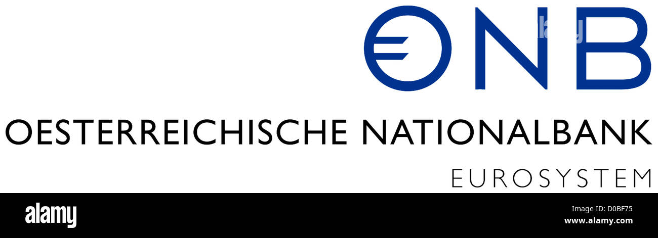 Il logo della Banca centrale austriaca Banca nazionale austriaca con sede a Vienna. Foto Stock