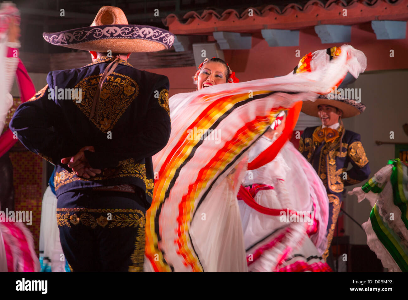 Tradizionale messicano Folk, Dancing, Puerto Vallarta, Jalisco, Messico Foto Stock