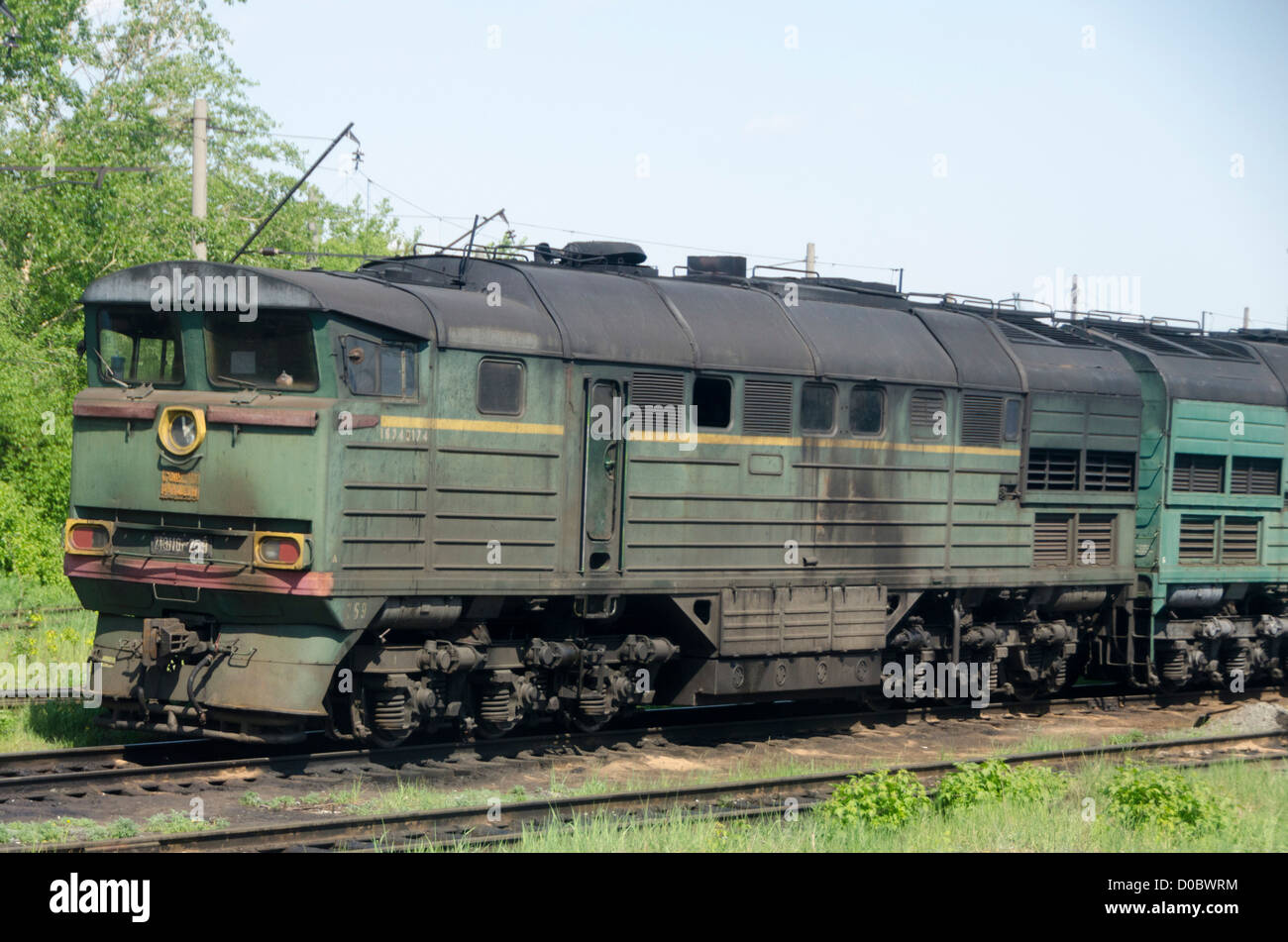 Locomotiva elettrica a Perm, Trans Siberian Railway, Russia Foto Stock