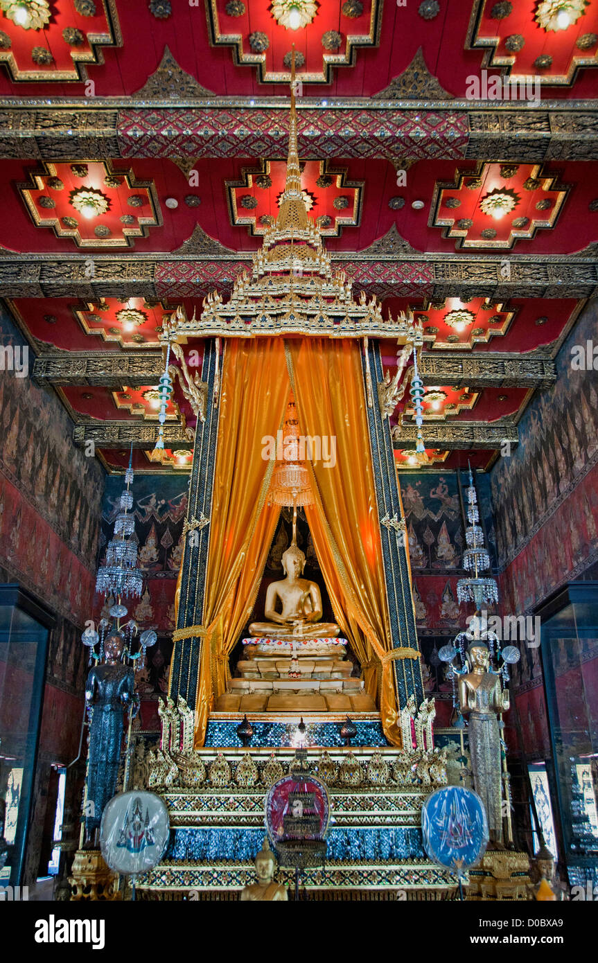 Cappella Buddhaisawan Museo Nazionale di Bangkok in Thailandia di dipinti murali Foto Stock