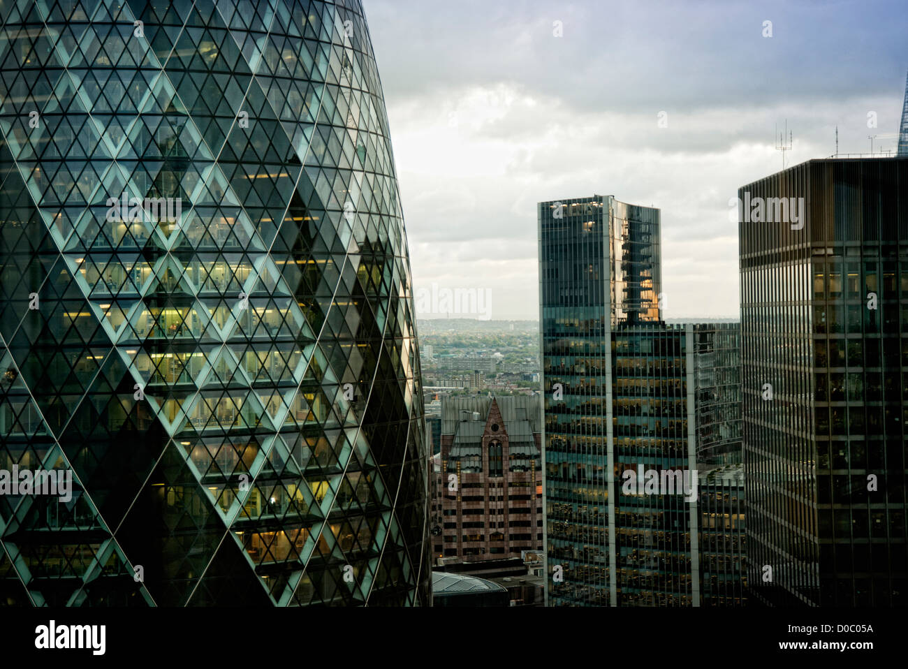 Il Gherkin building Foto Stock