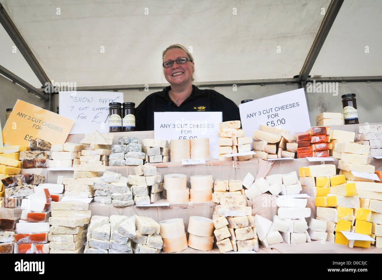 Food & Drink Festival Huddersfield, Cook, Chief, mercato, titolare di stallo, Farm Shop, mangiare, Take-away Foto Stock