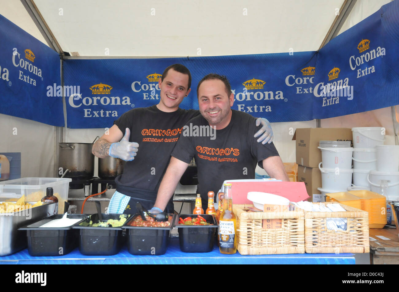 Food & Drink Festival, mercato stallholders, equo, Huddersfield Foto Stock