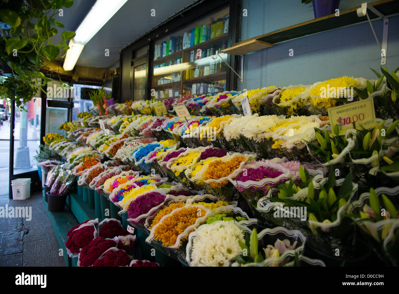 Flower stand su Manhattan, New York, Stati Uniti d'America Foto Stock