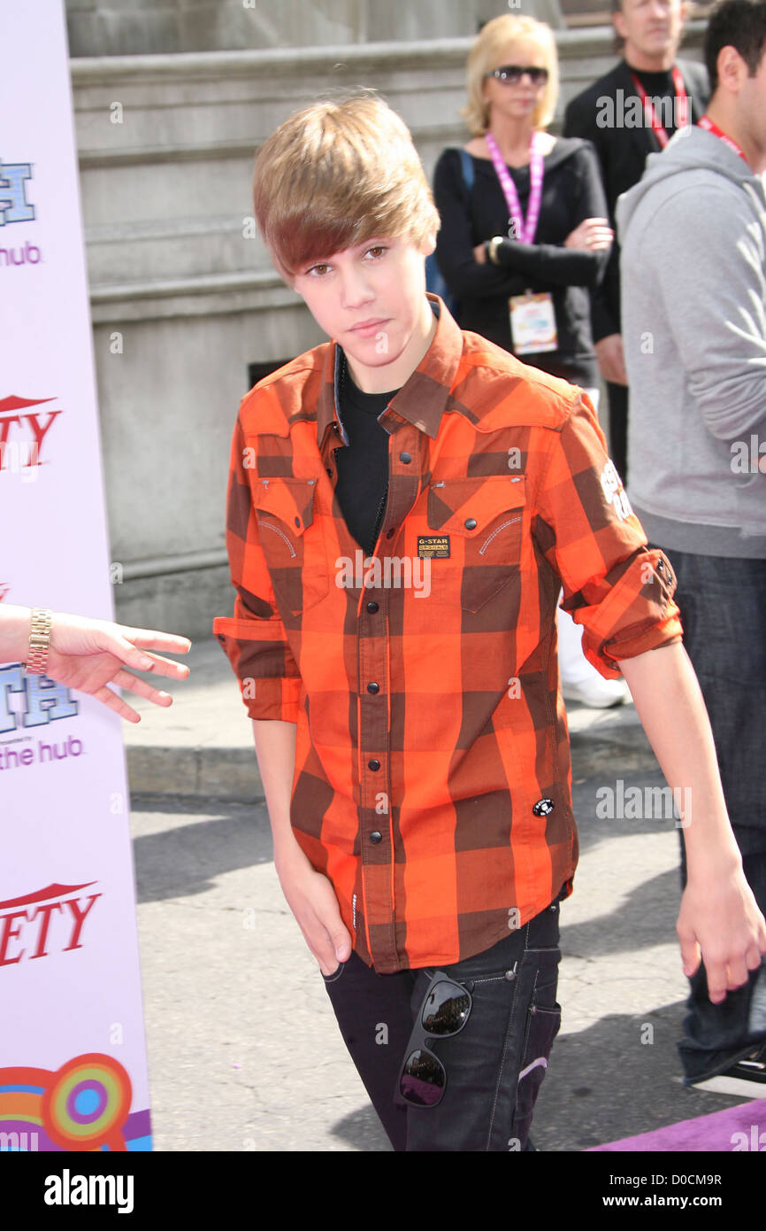 Justin Bieber varietà la quarta potenza Annuale della Gioventù evento tenutosi a Paramount Studios di Hollywood, California - 24.10.10 Foto Stock