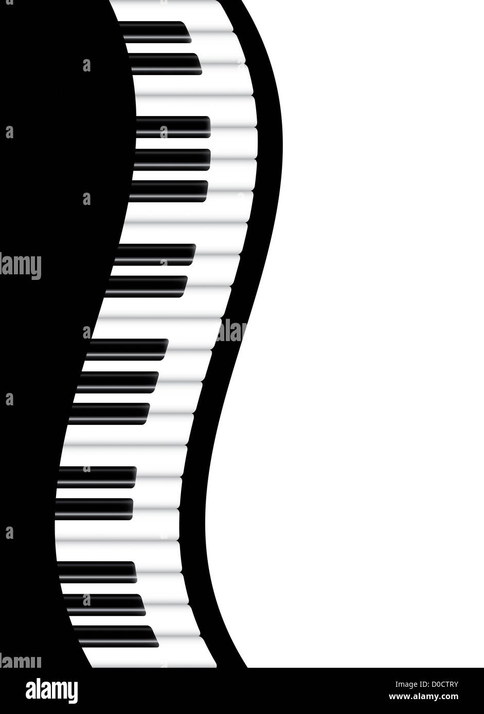 Pianoforte tastiere bordo ondulato illustrazione dello sfondo Foto Stock