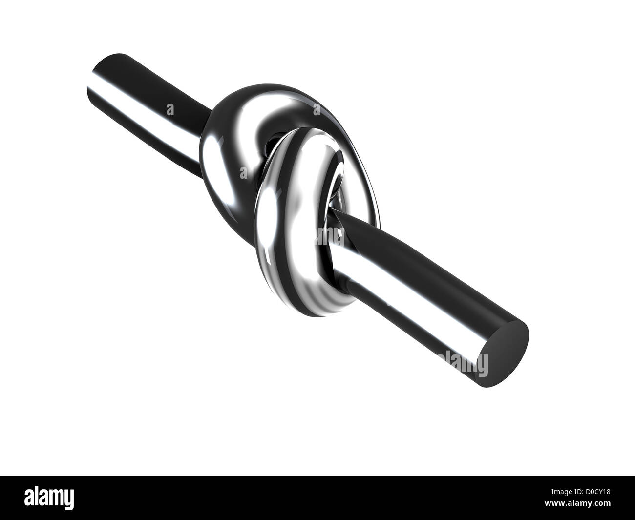 Barra in acciaio con nodo 3d illustrazione Foto Stock