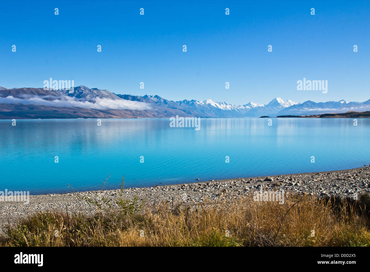 Lago Pukaki, Isola del Sud, Nuova Zelanda Foto Stock