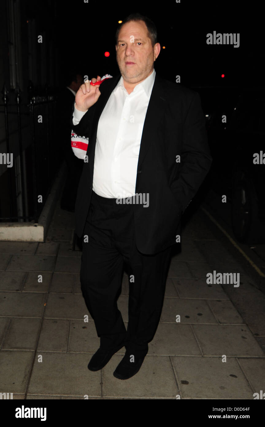 Harvey Weinstein fuori c ristorante di Londra Londra, Inghilterra - 14.10.10 Foto Stock