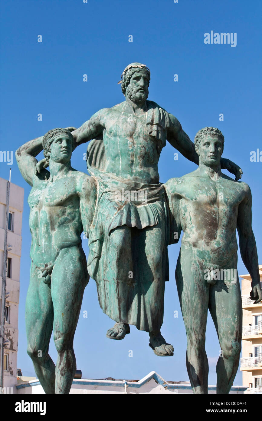 Classic antica statua greca presso l' isola di Rodi, Grecia Foto Stock