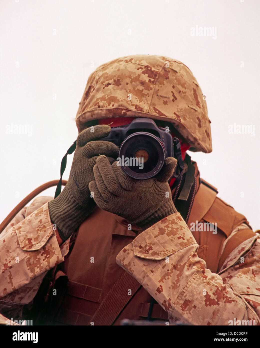 Un US Marine Corps cameraman di combattimento Foto Stock