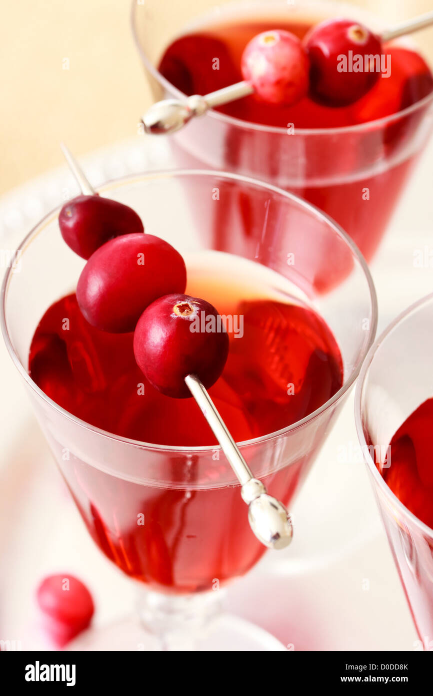 Berry con succo di mirtillo palustre guarnire Foto Stock