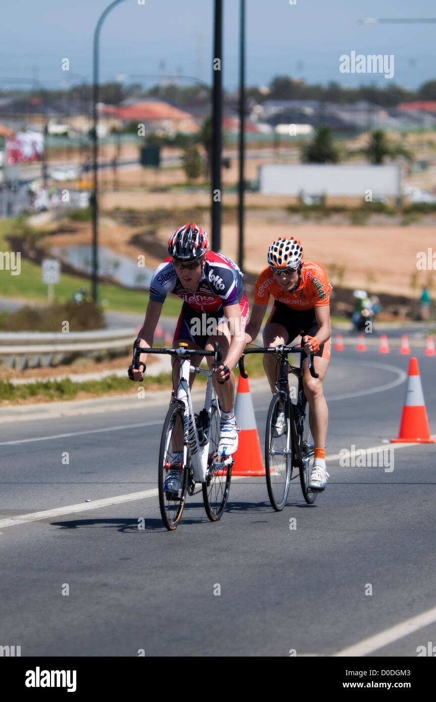 I piloti di disinnesto durante il 2009 Tour Down Under Foto Stock