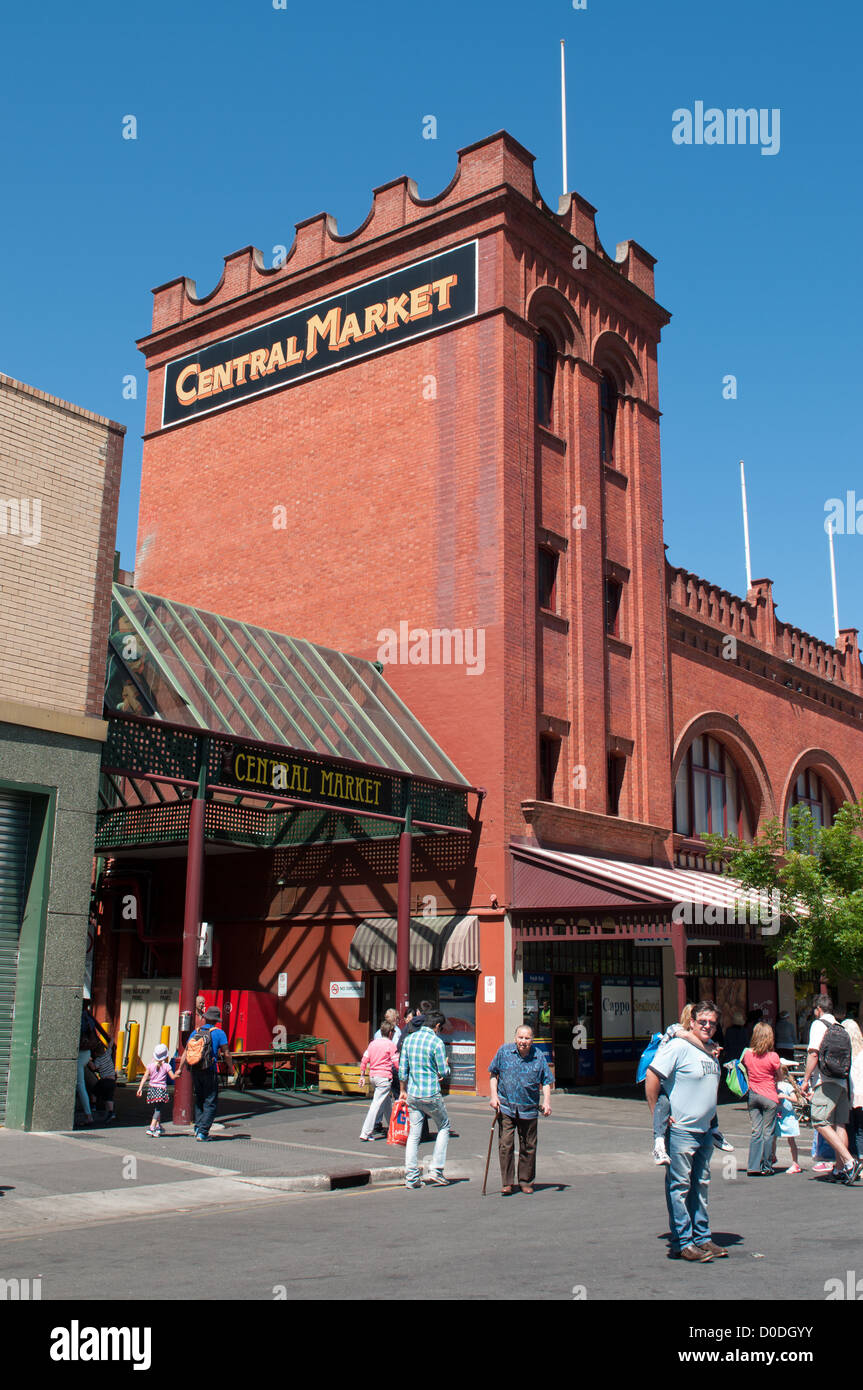 Il Mercato Centrale di Adelaide, meta ideale per lo shopping di prodotti locali freschi Foto Stock