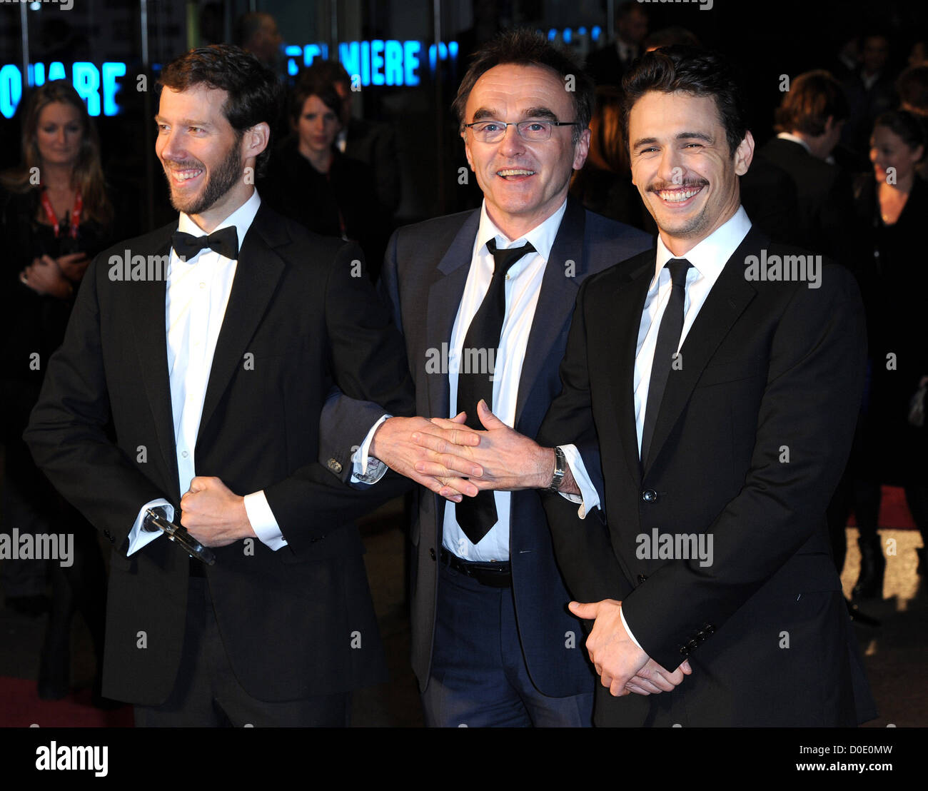 Aron Ralston, Danny Boyle e James Franco BFI London Film Festival la chiusura notturna: gala premiere europeo del '127 ore" tenuto Foto Stock