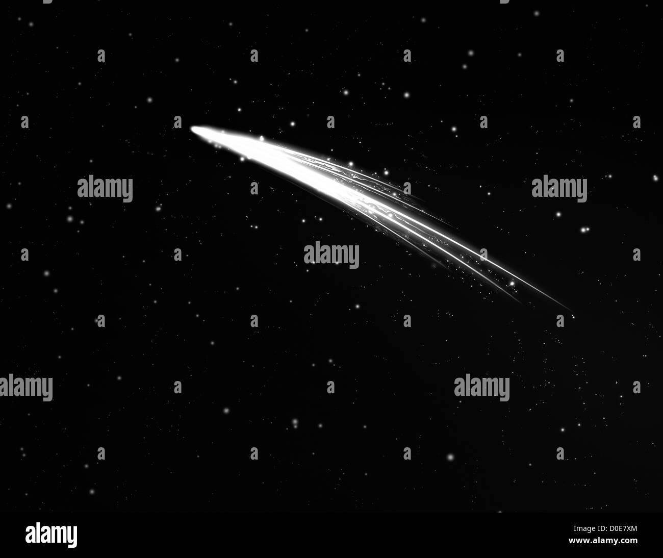 Bianco e nero shooting star. Foto Stock