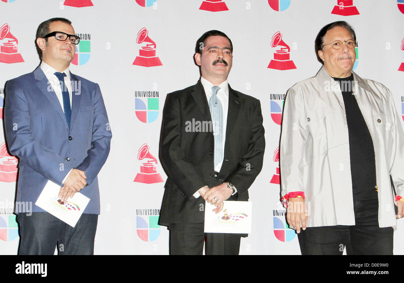 Aleks Syntek, Mario Quintero-Lara, Arturo Sandoval undicesima edizione del Latin Grammy Awards nomination - tenuta ad Avalon - premere Foto Stock