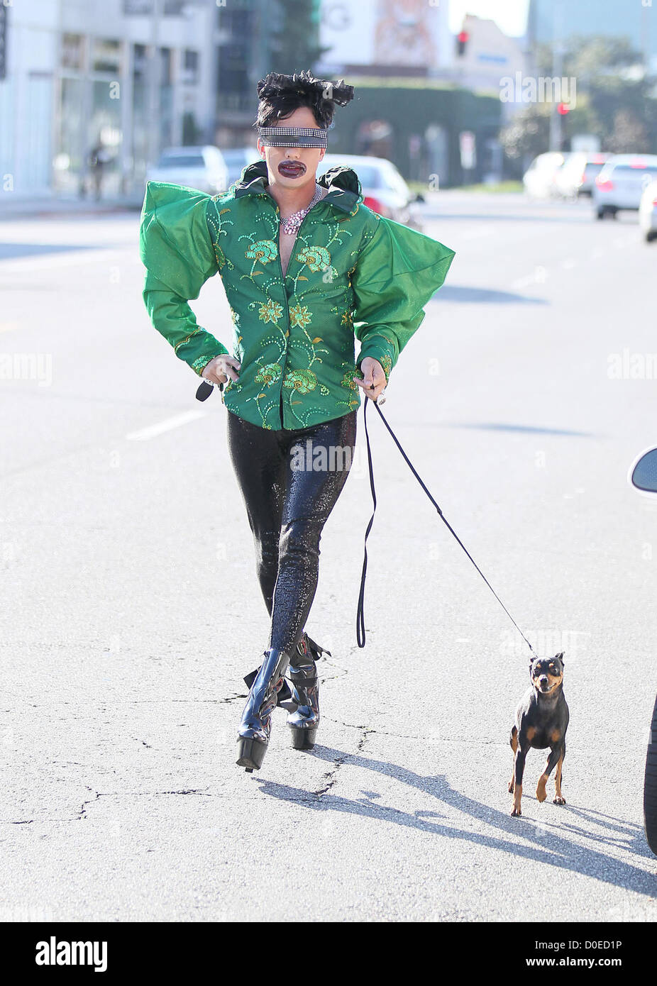 Bobby Trendy fuori e circa sulla Melrose Avenue a West Hollywood e Los Angeles, California Foto Stock