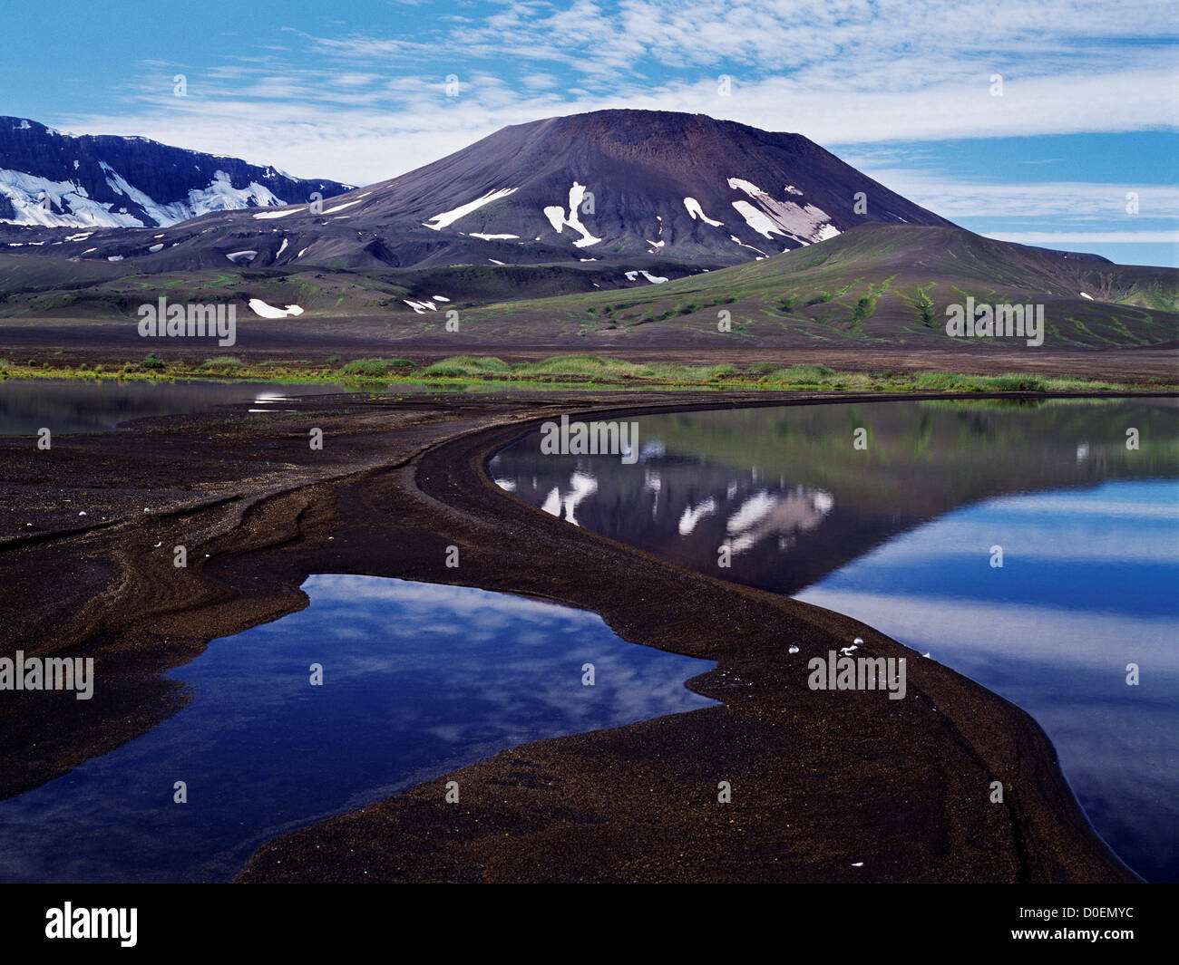 Montagna di sfiato, Aniakchak monumento nazionale, Alaska Foto Stock