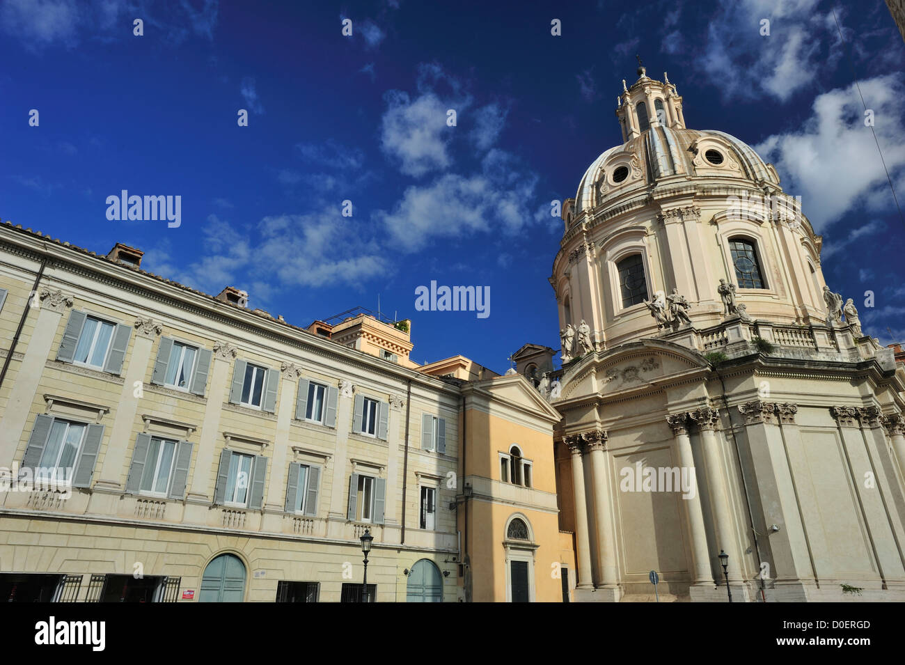 Il Foro di Traiano, il più grande dei Fori Imperiali di Roma, Italia Foto Stock