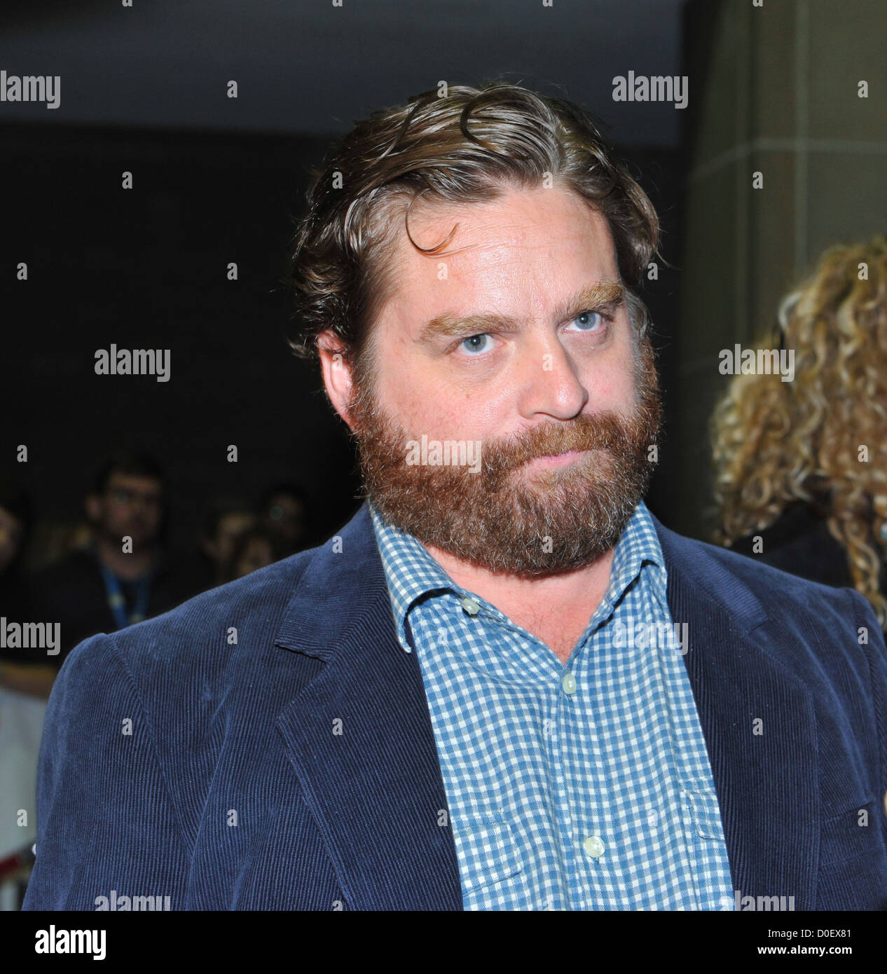 Zach Galifianakis arrivando al premier di 'è il genere di una storia divertente' durante la trentacinquesima Toronto International Film Festival Foto Stock