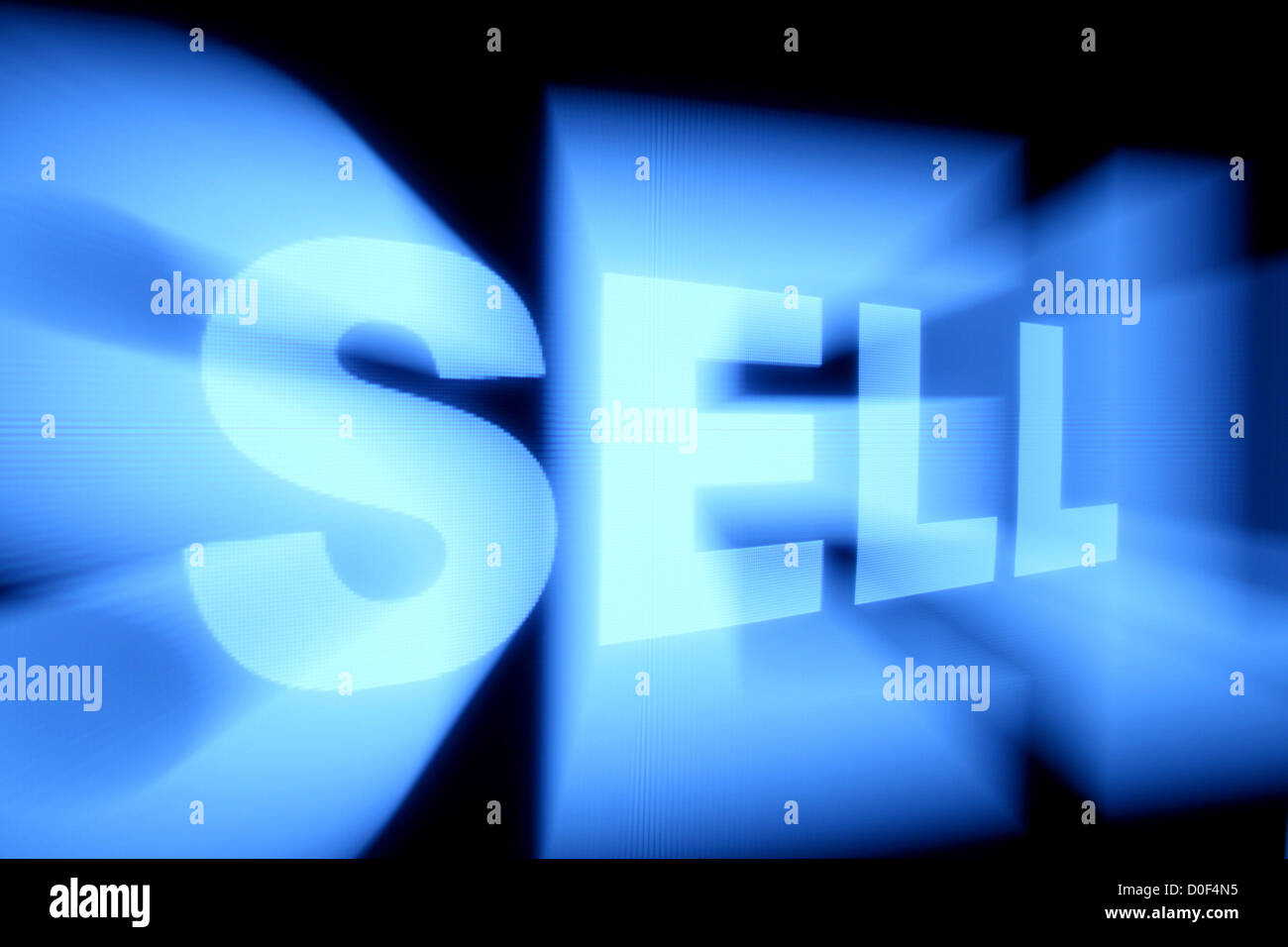 Abstract vendere glow segno nel buio Foto Stock