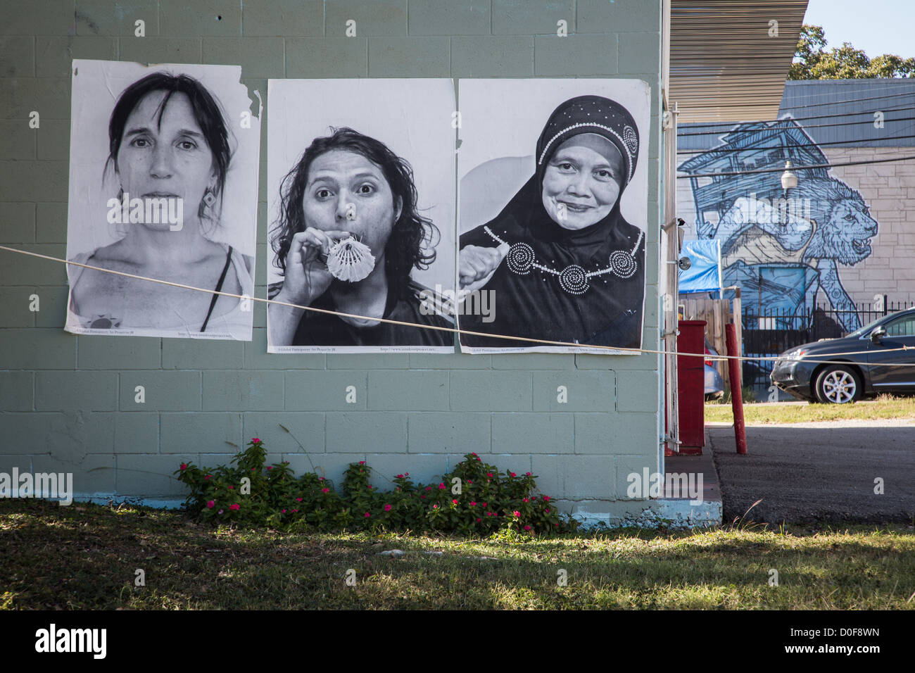 Il dentro e fuori foto ritratto arte progetto di Austin in Texas Foto Stock