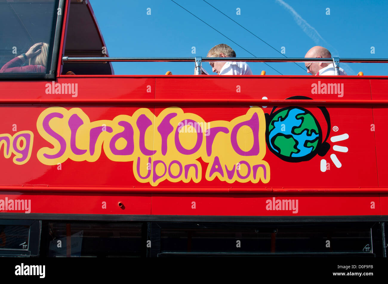 Open-top tour bus, Stratford-upon-Avon, Regno Unito Foto Stock