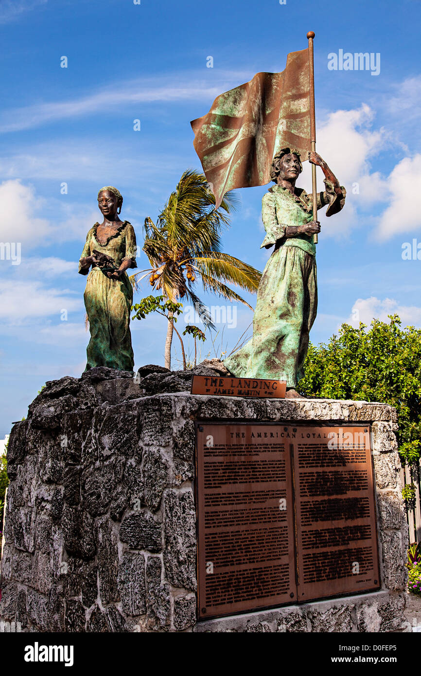Statua in onore i lealisti che ha lasciato l'America dopo la guerra rivoluzionaria a lealisti Memorial Sculpture Garden nel nuovo Foto Stock