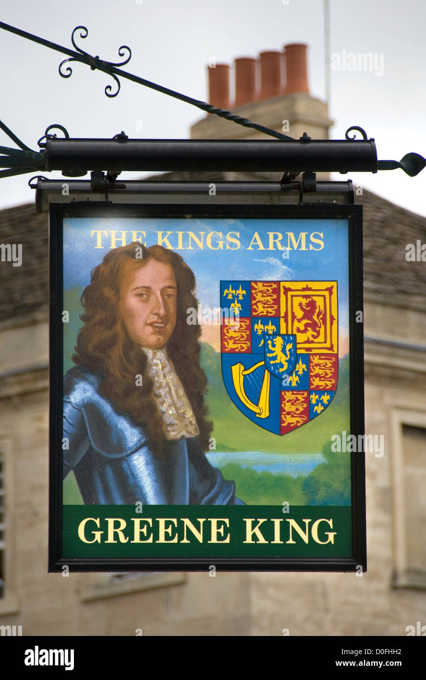 Pub segno, 'Il Kings Arms' camini, Bradford on Avon, England, Regno Unito Foto Stock