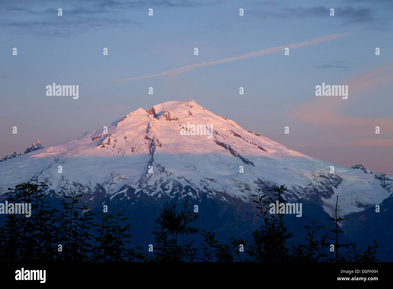 Mt Baker all alba, Mt Baker-Snoqualmie Foresta Nazionale, Washington Foto Stock