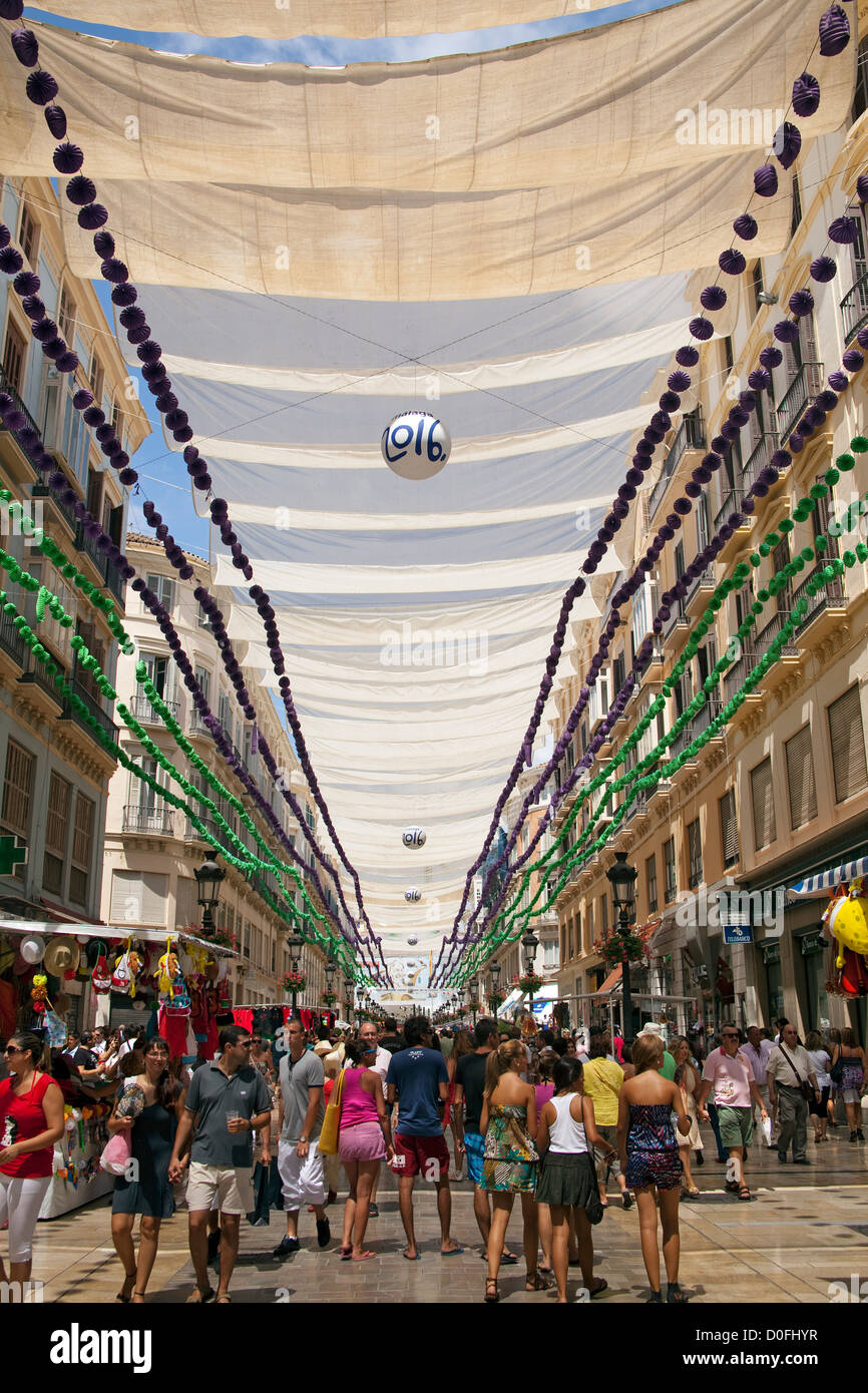 Calle Larios Fiera di Malaga Andalusia Spagna Calle Larios Feria de Málaga Andalucía España Foto Stock